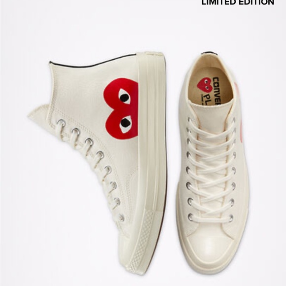 Comme de Garçon PLAY converse unsex. M5 W7 - Picture 9 of 10